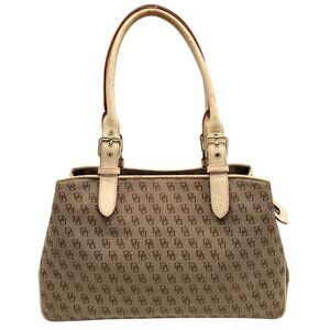 Dooney & Bourke Brown & Tan Monogram Canvas Vintage Satchel